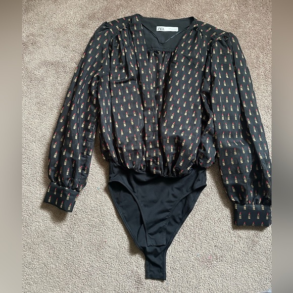Zara Lipstick Pattern Bodysuit - Picture 7 of 7